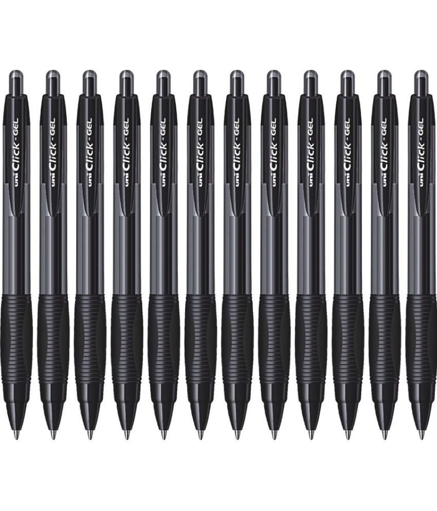     			Uni Ball Click Gel Pen (Pack Of 12, Black)