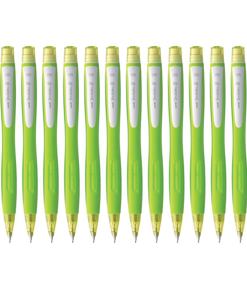     			Uni-Ball Shalaku M5-228 0.5Mm Built In Eraser (Green Body) Mechanical Pencil (Pack Of 12, Green)