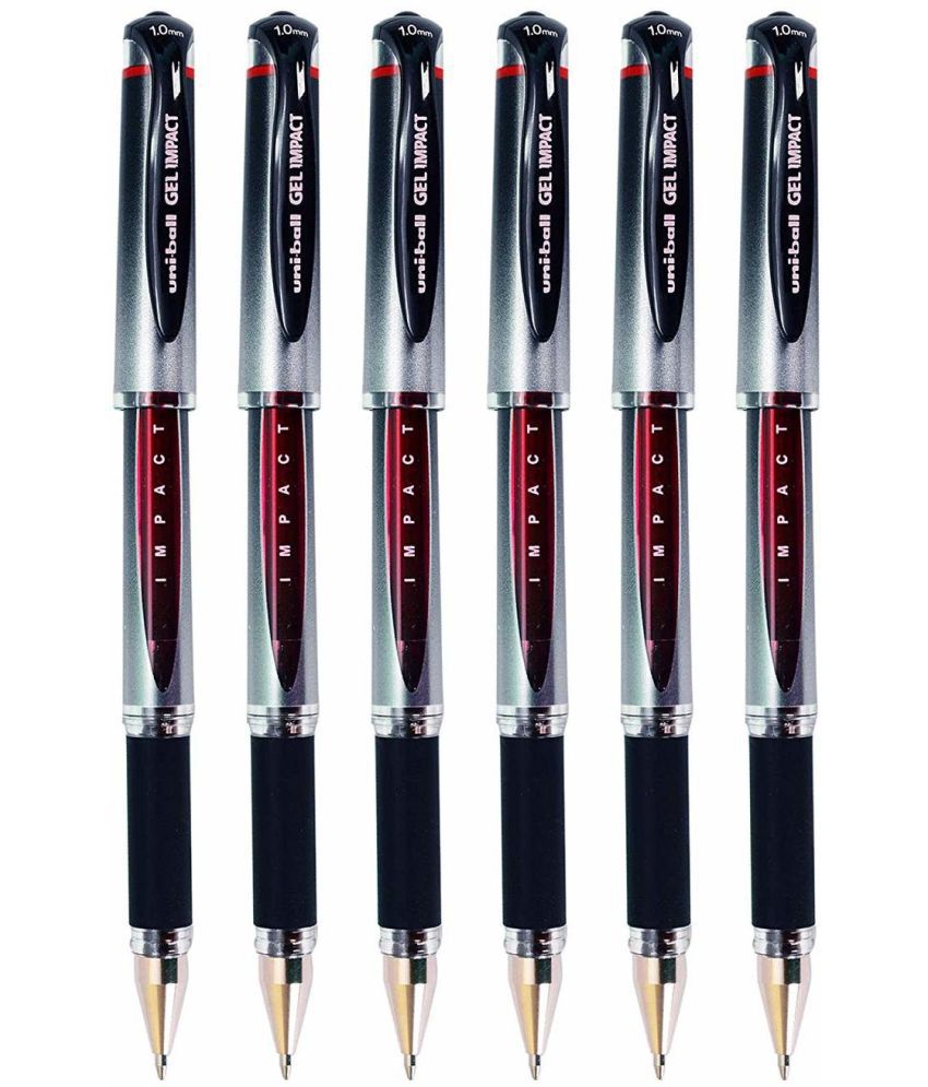     			Uni Ball Signo Impact Um153S 1.0Mm Red Gel Pen (Pack Of 6, Red)