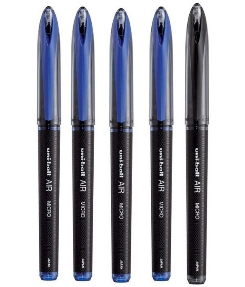     			Uni Ball Air (4 Blue + 1 Black) Roller Ball Pen (Pack Of 5, Blue, Black)
