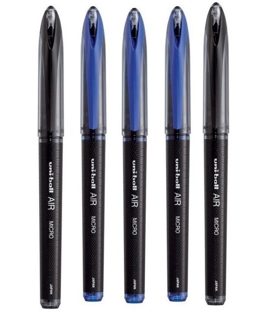     			Uni Ball Air (3 Blue + 2 Black) Roller Ball Pen (Pack Of 5, Blue, Black)