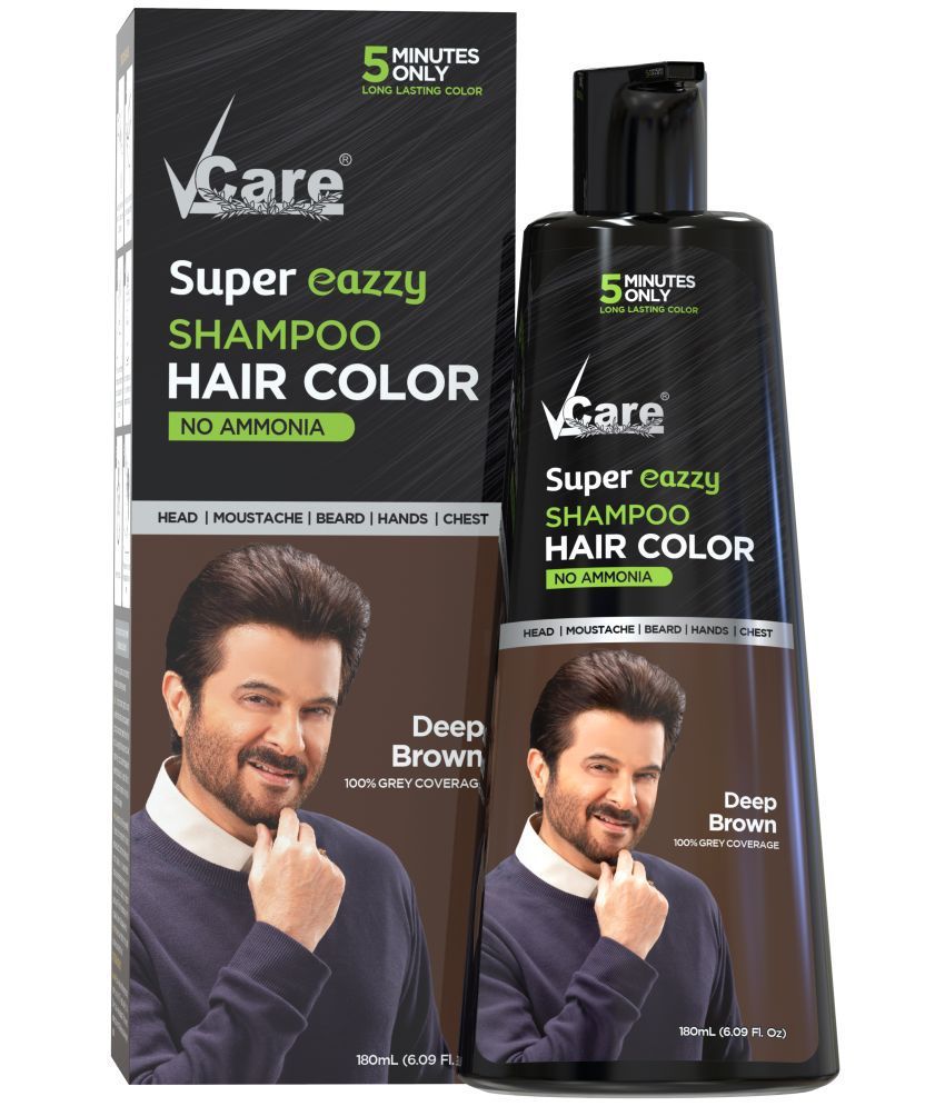     			VCare Super Eazzy Hair Colour Shampoo for Women & Men 180ml |5 Minute Hair Dye Coloring Kit Head, Moustache, Beard, Hands, Chest