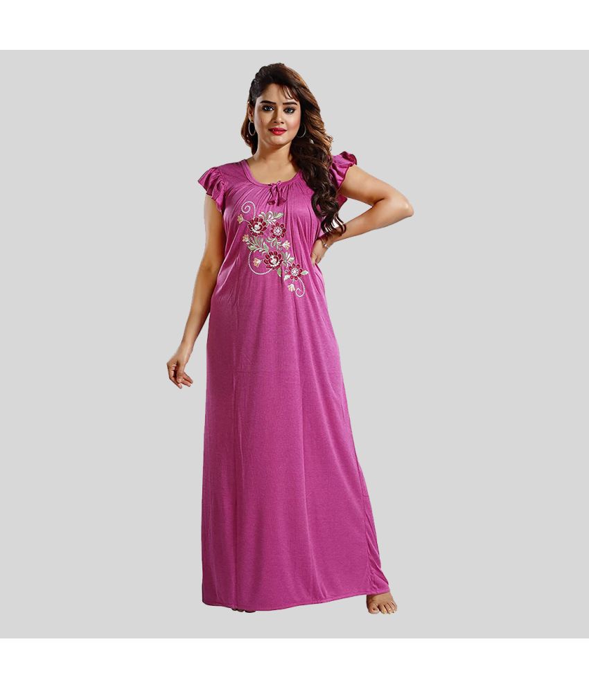     			Gutthi - Purple Hosiery Women's Nightwear Nighty & Night Gowns ( Pack of 1 )
