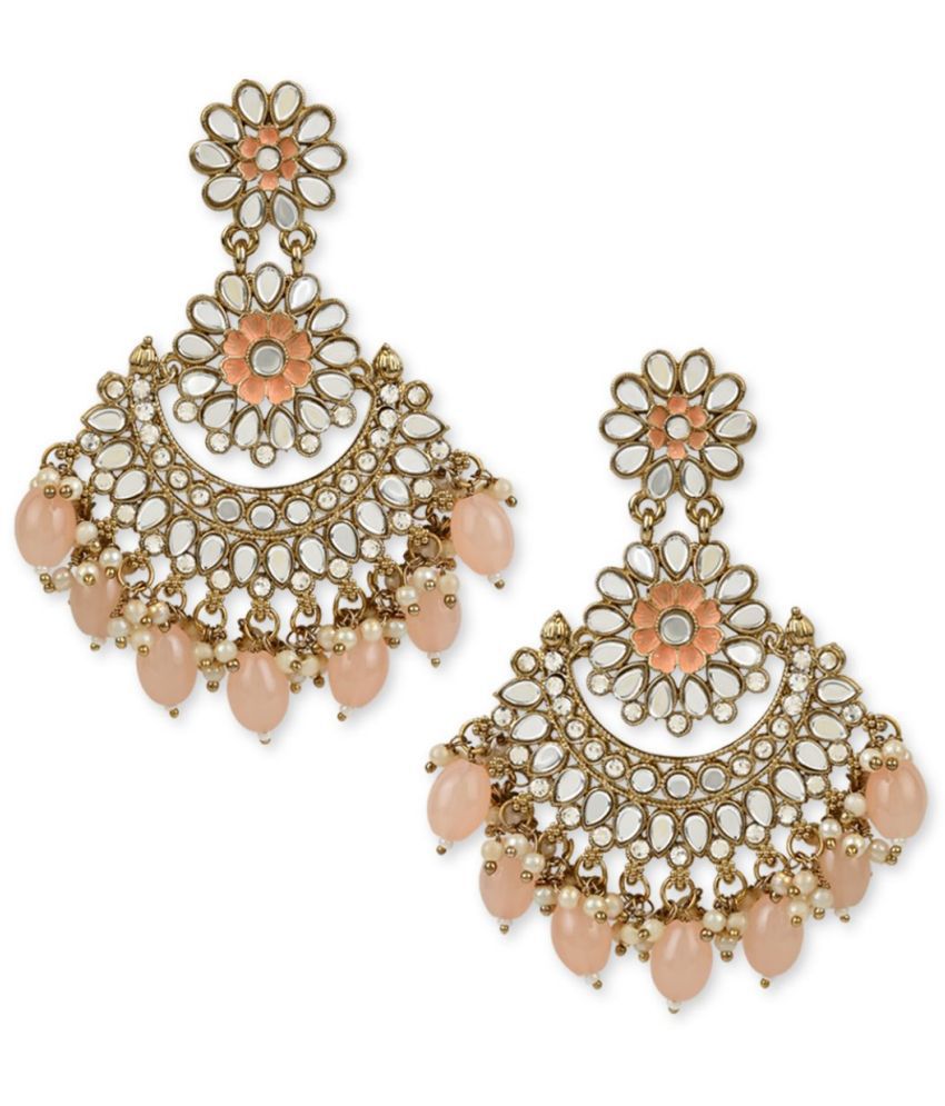     			I Jewels - Peach Danglers Earrings ( Pack Of 1 )