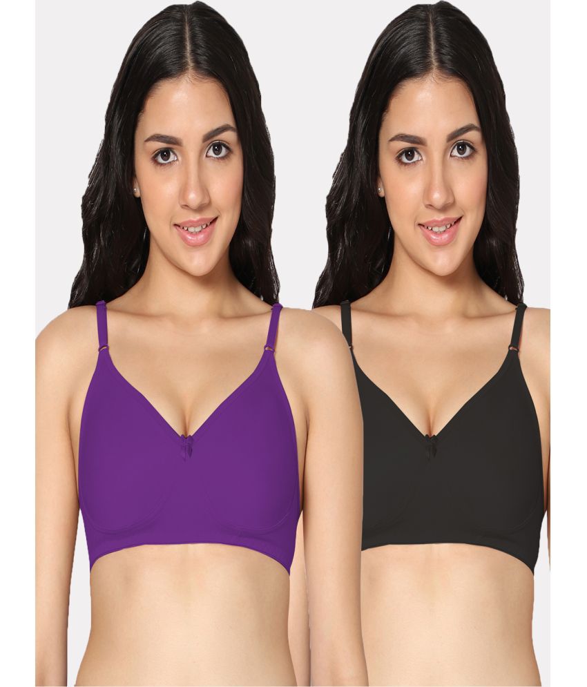     			IN CARE LINGERIE - Multicolor Cotton Non Padded Women's Everyday Bra ( Pack of 2 )