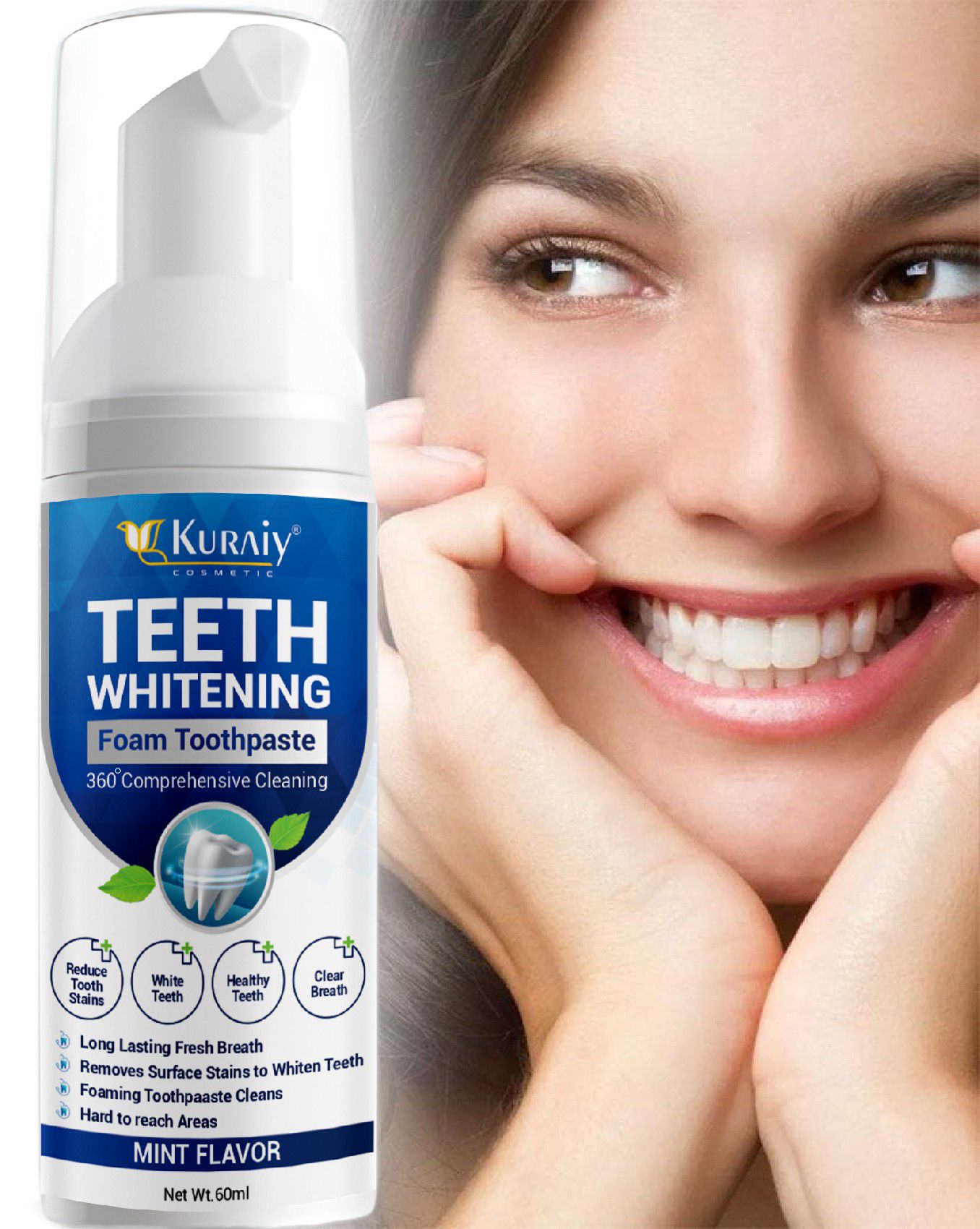     			Kuraiy Teeth Whitening Powder Tooth Brightening Productsteeth Cleaning Toothpaste