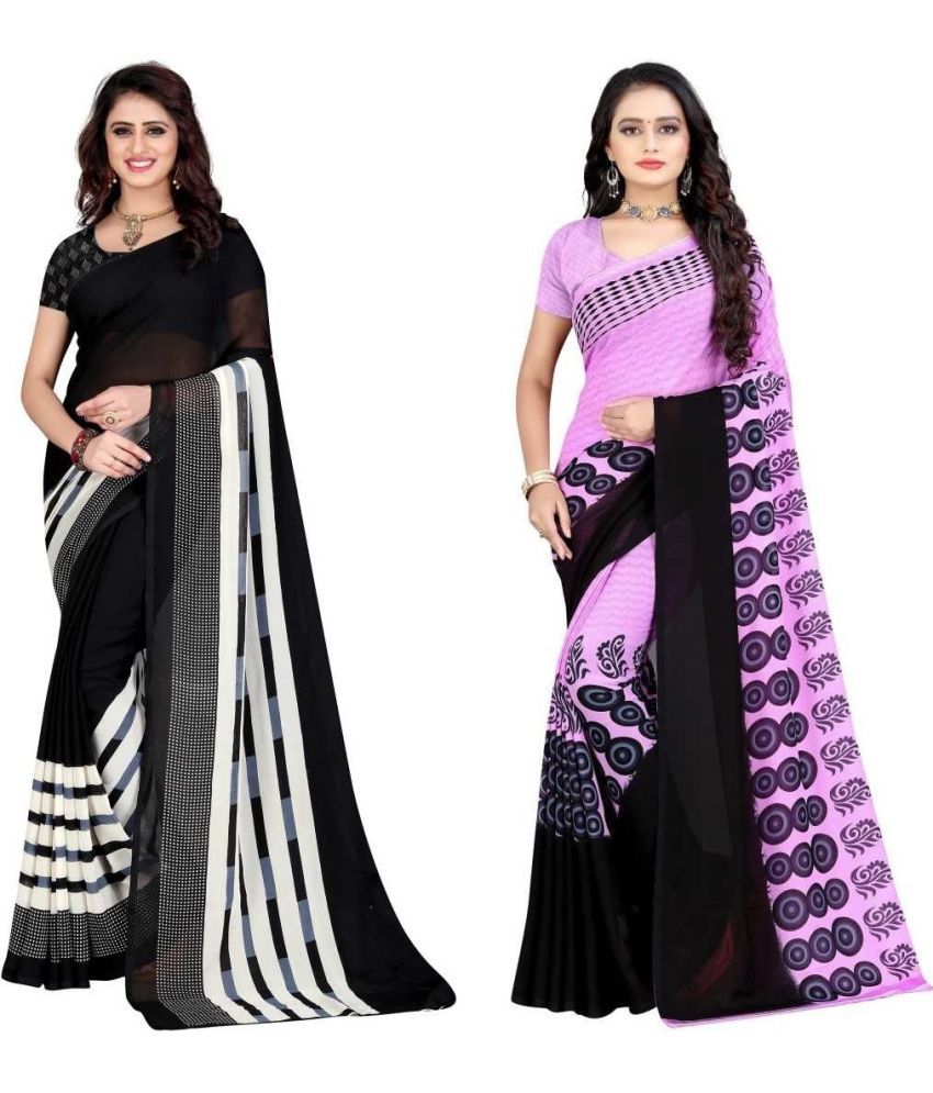     			LEELAVATI - Multicolor Georgette Saree With Blouse Piece ( Pack of 2 )