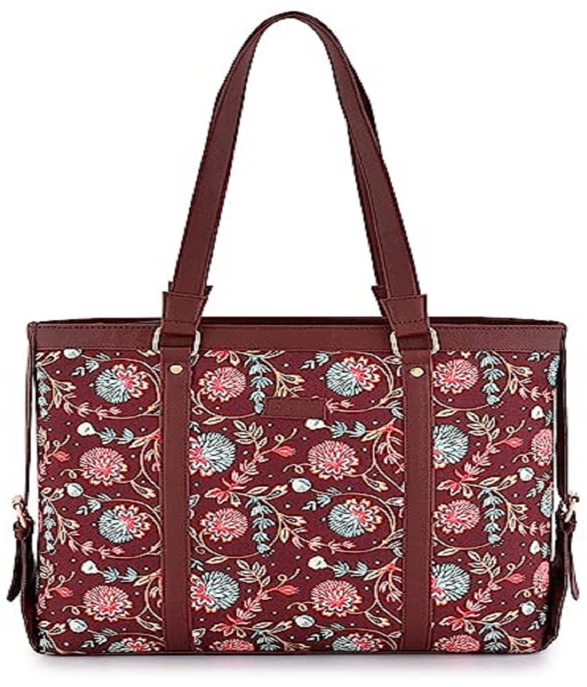     			Lychee Bags - Brown Canvas Handheld