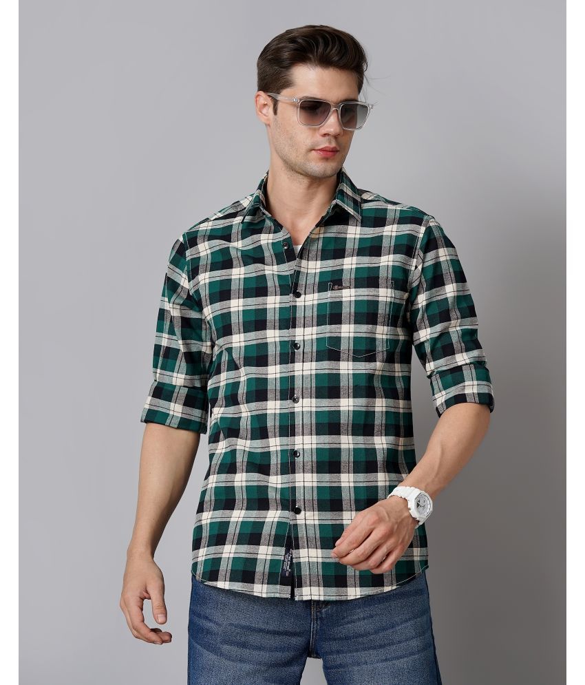     			Paul Street - Green 100% Cotton Slim Fit Men's Casual Shirt ( Pack of 1 )
