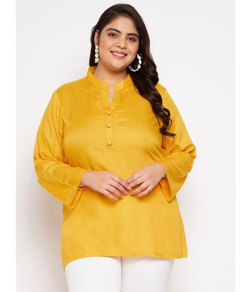     			VINAAN - Yellow Rayon Women's Tunic ( Pack of 1 )