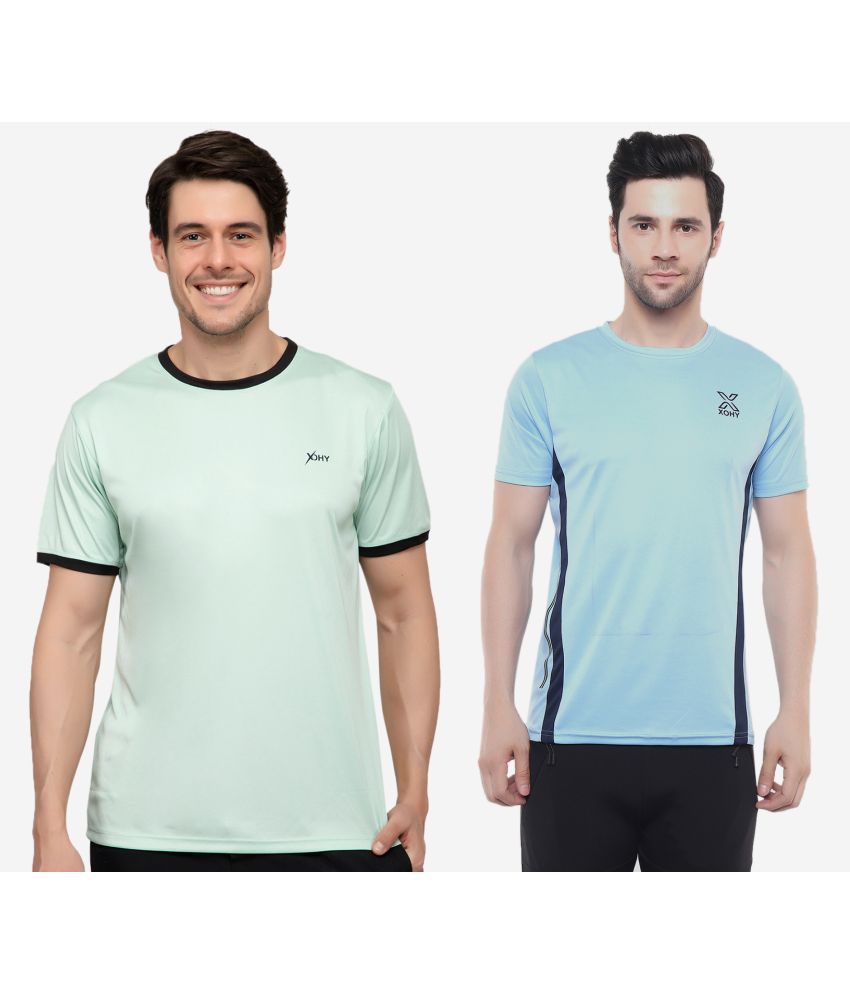     			xohy - Multicolor Polyester Regular Fit Men's T-Shirt ( Pack of 2 )