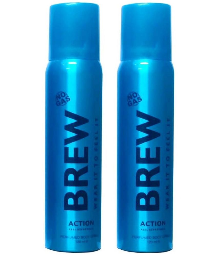     			Brew - BREW 2 ACTION 120ML EACH,PACK OF 2. Deodorant Spray for Men,Women 240 ml ( Pack of 2 )
