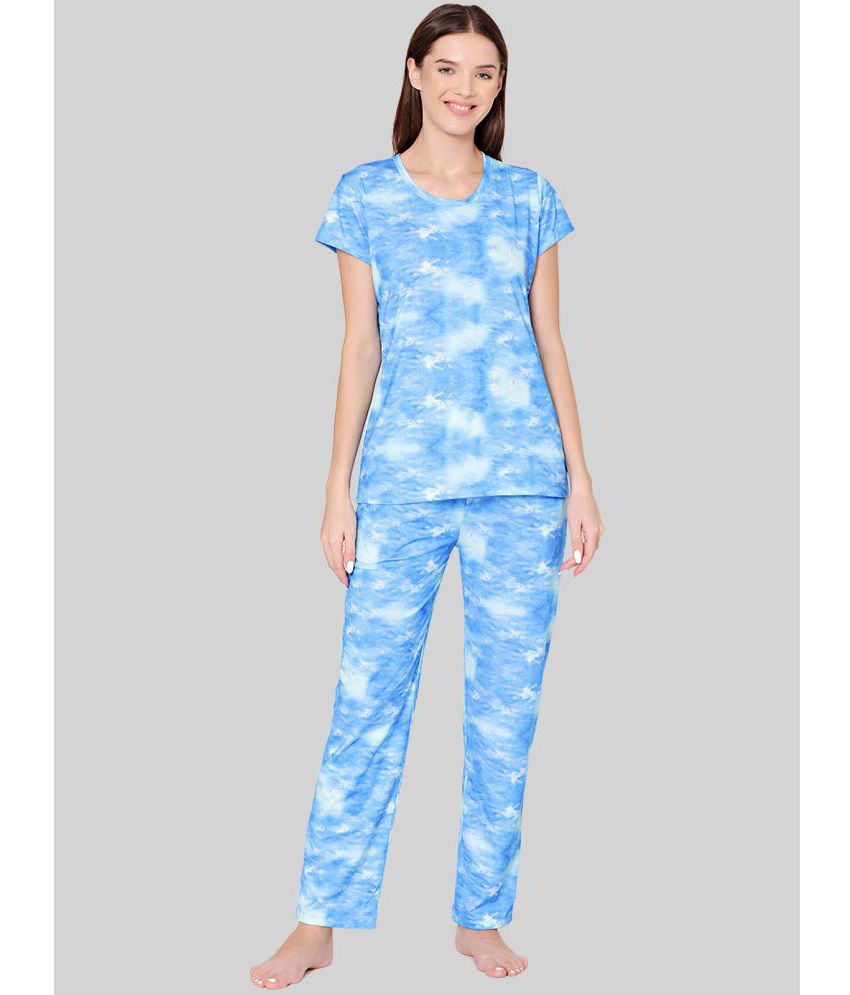     			Bodycare - Blue Spandex Women's Nightwear Nightsuit Sets ( Pack of 1 )