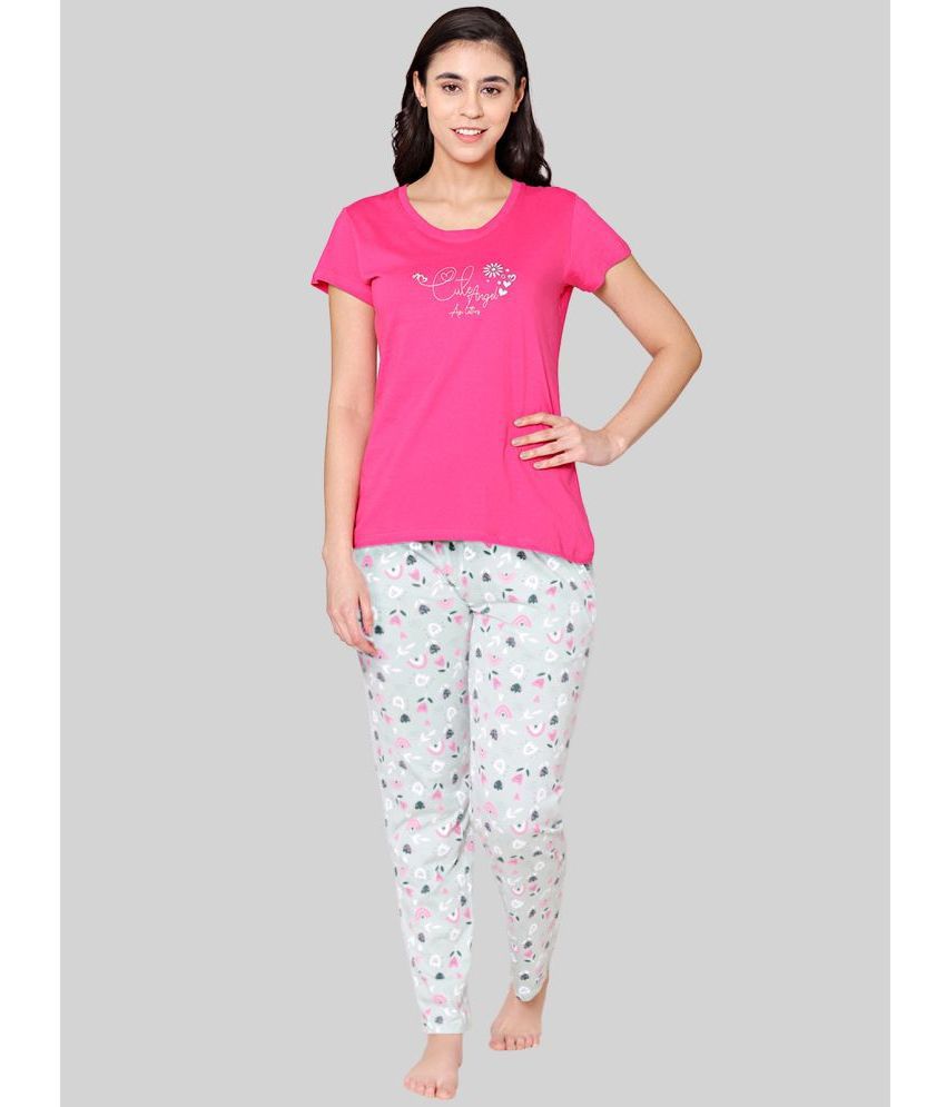     			Bodycare - Pink Cotton Women's Nightwear Nightsuit Sets ( Pack of 1 )