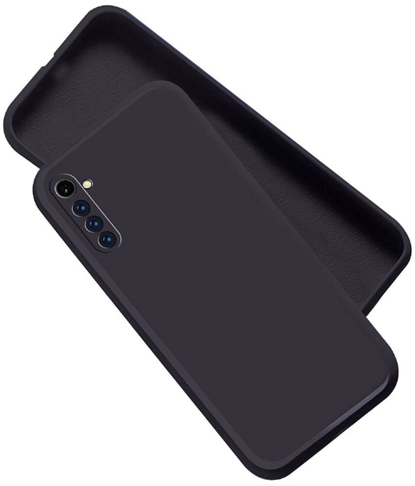     			Case Vault Covers - Black Silicon Plain Cases Compatible For Realme 6S ( Pack of 1 )