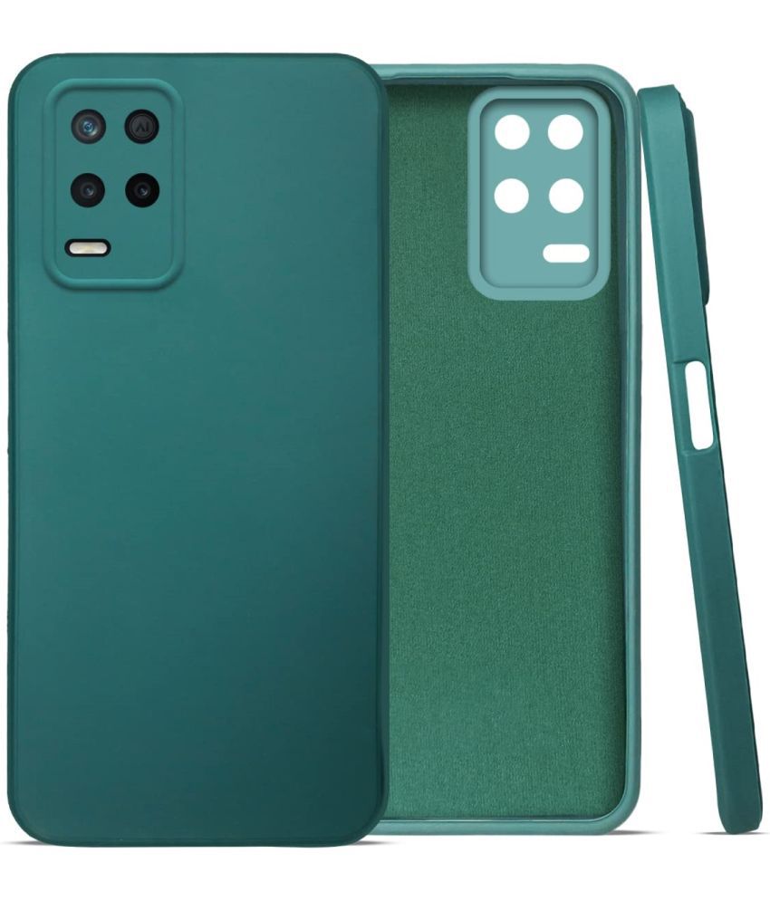     			Case Vault Covers - Green Silicon Plain Cases Compatible For Realme 8s 5G ( Pack of 1 )