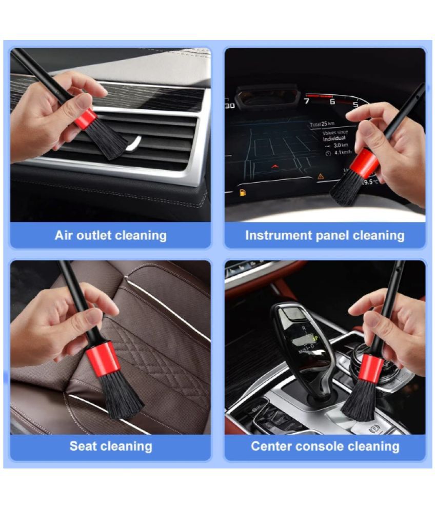     			HOMETALES - Car Cleaning Auto Detailing Brush Set Tool Kit For Automotive Wheels , Dashboard Cleaning for car accessories( Pack of 5 )