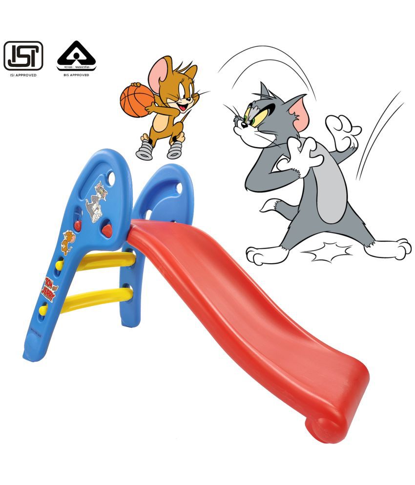     			NHR Garden Slide for Kids - Foldable Slider with Tom & jerry Carton - Perfect Slides, Toys for Home, Indoor or Outdoor (1 to 5 Years, Blue)