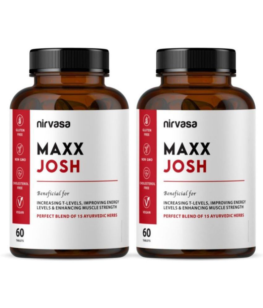     			Nirvasa Maxx Josh Tablet, for Stamina, Performance and boosts T-Level in men, enriched with Ashwagandha, Safed Musli, Kaunch Beej (2 X 120 Tablets)