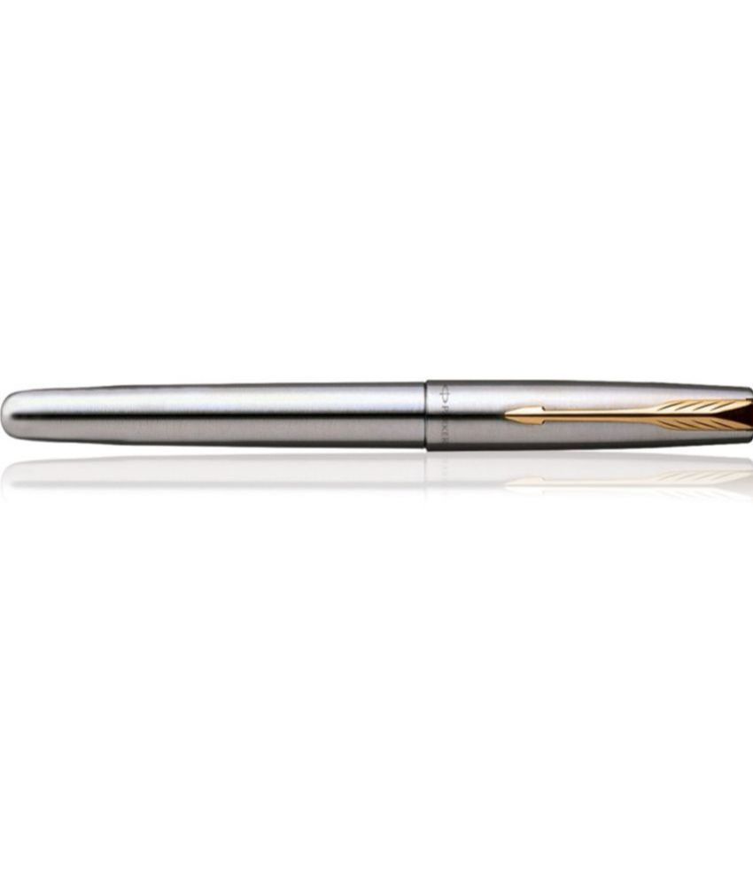    			Parker Frontier Stainless Steel Gold Trim Fountain Pen (Silver)