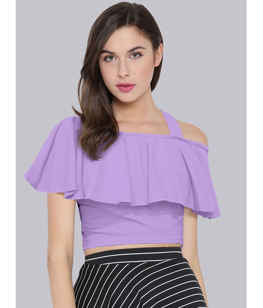     			Sanjana Silks - Purple Polyester Women's Crop Top ( Pack of 1 )