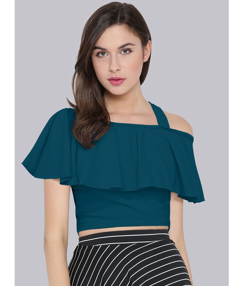     			Sanjana Silks - Turquoise Polyester Women's Crop Top ( Pack of 1 )
