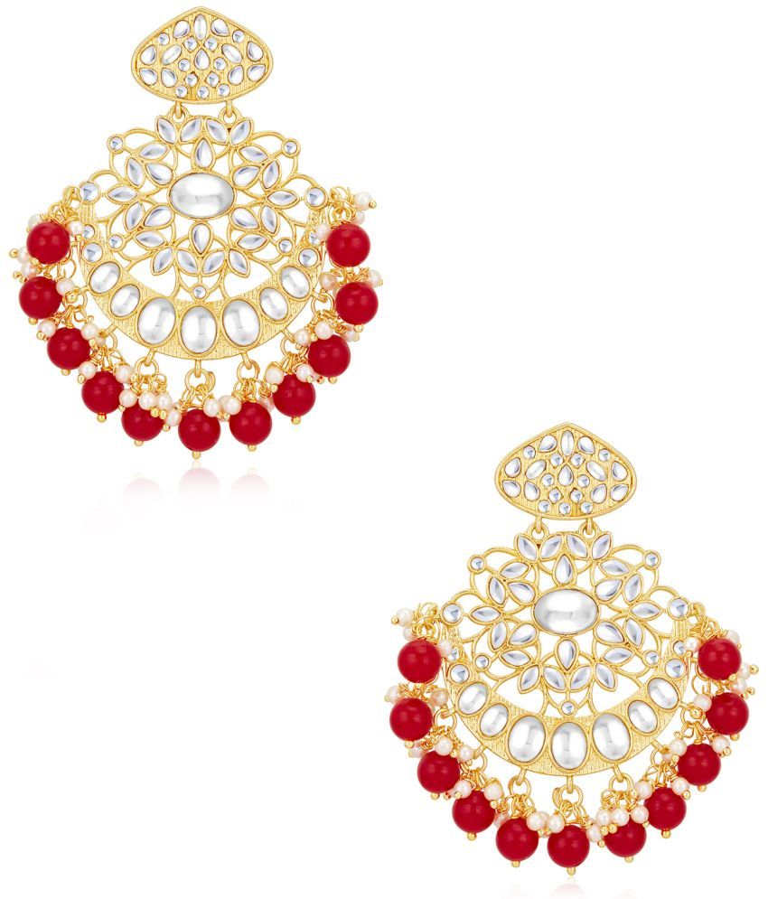     			Sukkhi - Red Chandelier Earrings ( Pack of 1 )