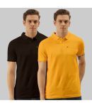 TAB91 Pack of 2 Cotton Slim Fit Solid Half Sleeves Men's Polo T Shirt ( Yellow )