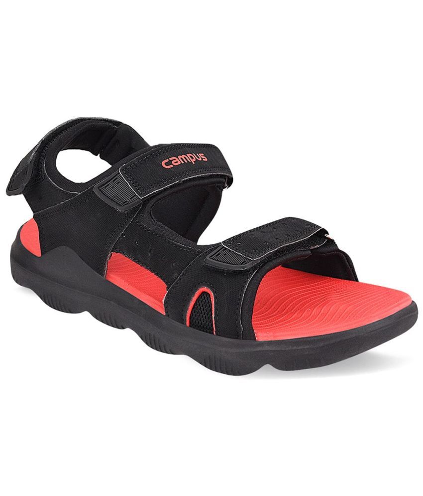     			Campus - Black Men's Floater Sandals