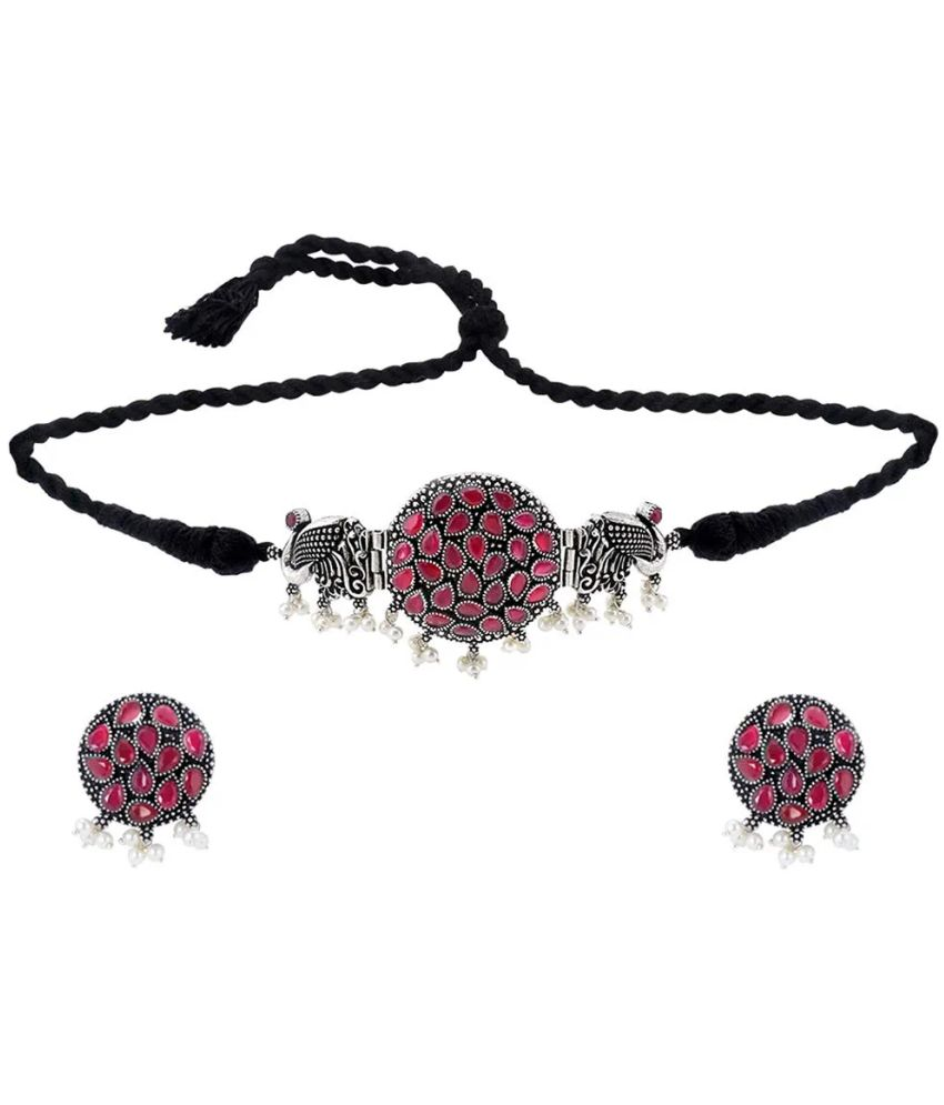     			PUJVI - Maroon Alloy Necklace Set ( Pack of 1 )