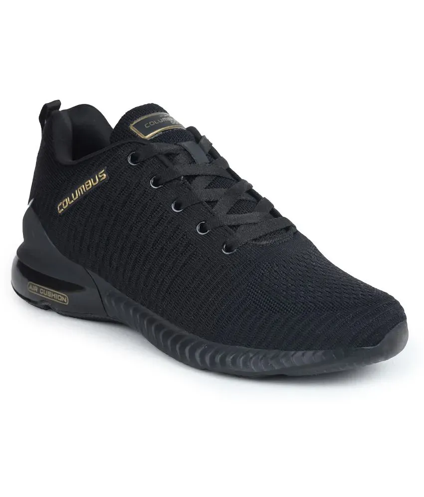 Columbus men cheap black running shoes