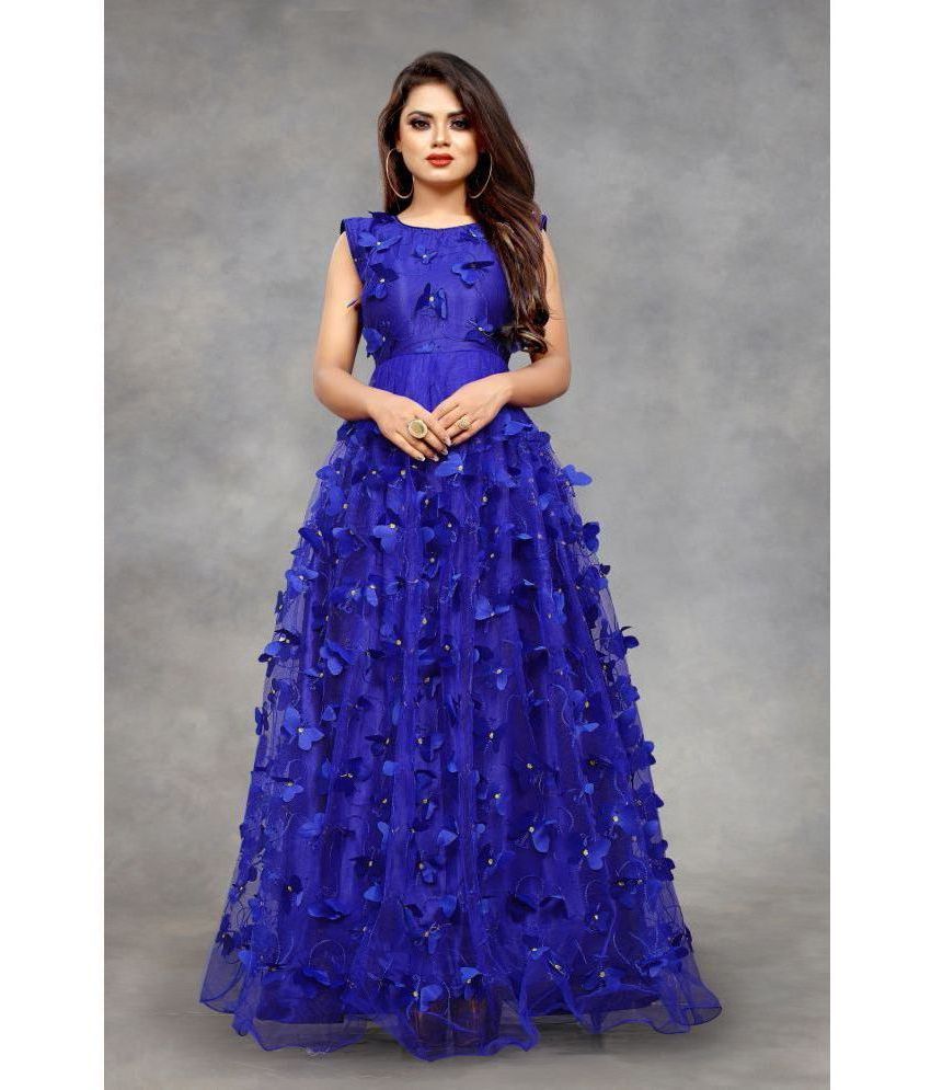     			Apnisha - Blue Net Women's Gown ( Pack of 1 )