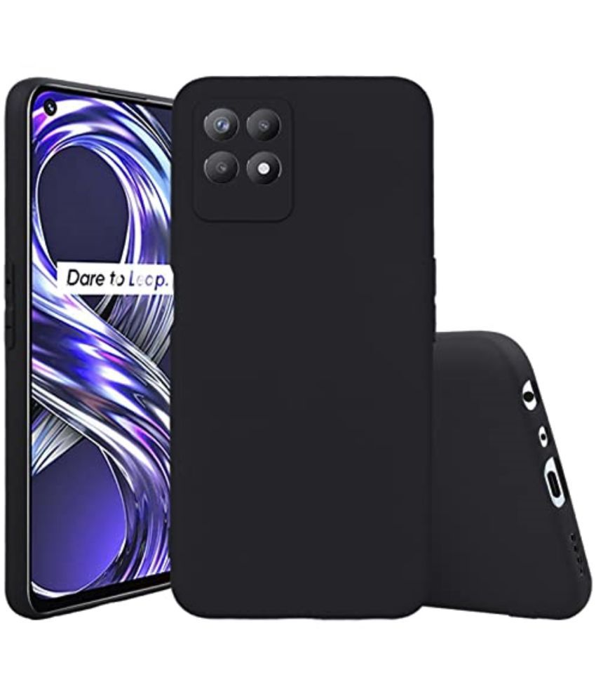     			Case Vault Covers - Black Silicon Plain Cases Compatible For Realme Narzo 50 ( Pack of 1 )