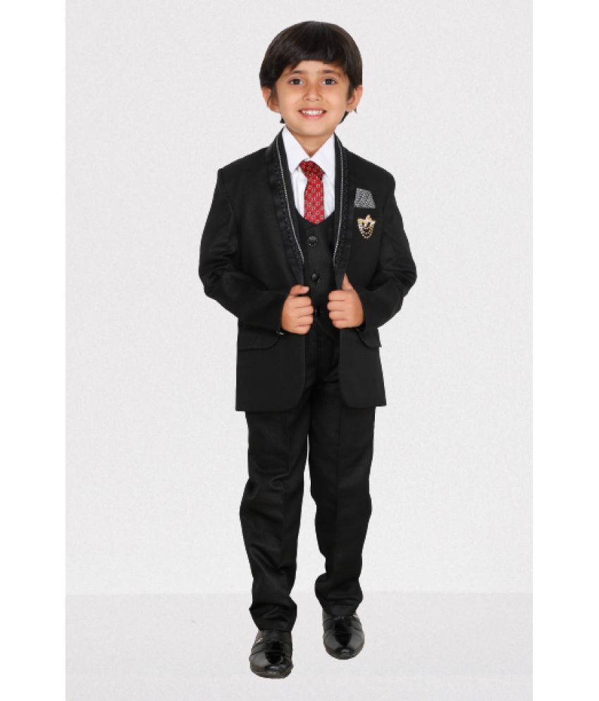     			DKGF Fashion - Black Polyester Boys Suit ( Pack of 1 )