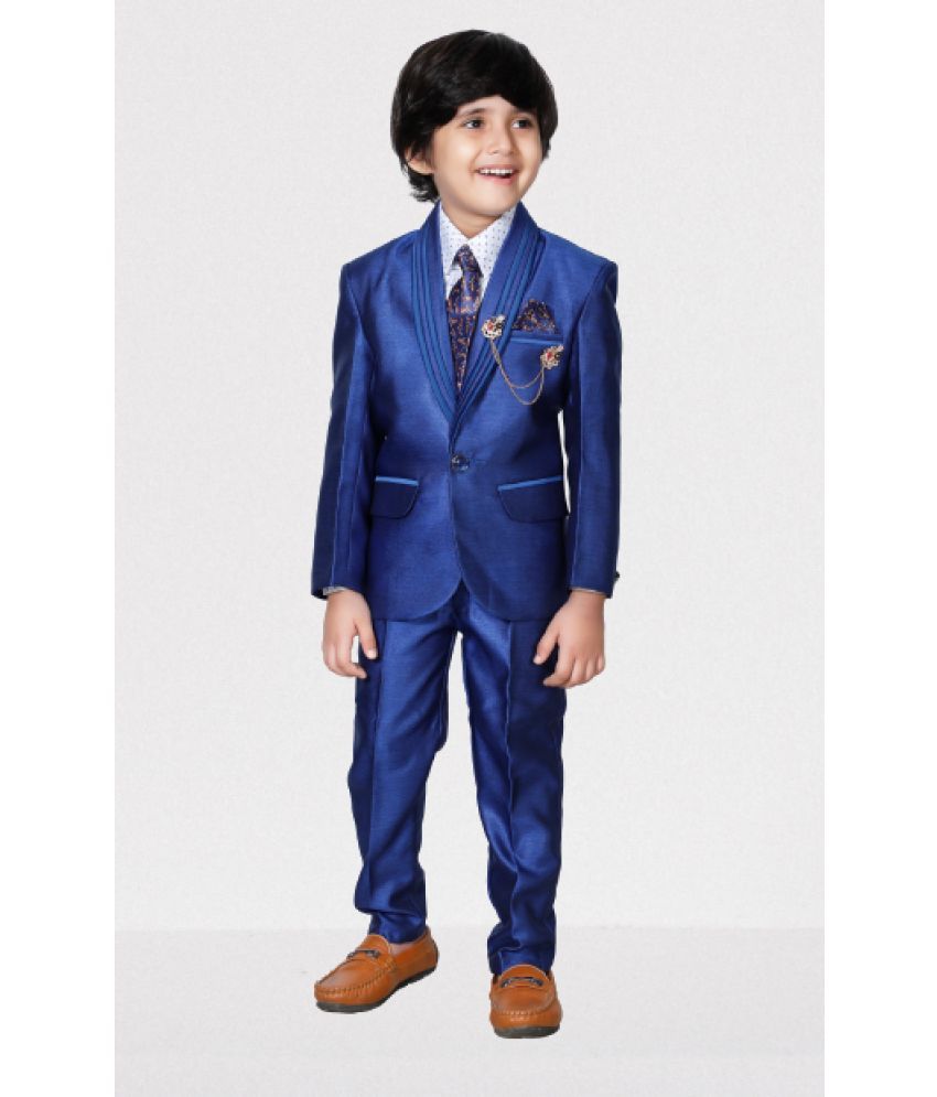     			DKGF Fashion - Royal Blue Polyester Boys Suit ( Pack of 1 )