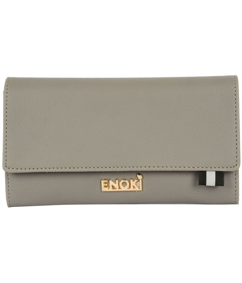     			Enoki - Faux Leather Gray Women's Regular Wallet ( Pack of 1 )