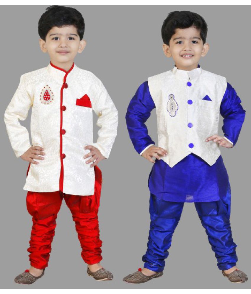     			GENERATION NEXT - Multi Color Silk Boys Kurta With Pyjama ( Pack of 2 )
