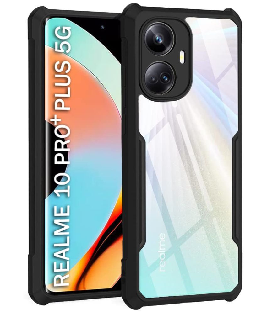     			JMA - Transparent Polycarbonate Hybrid Bumper Covers Compatible For Realme 10 Pro Plus 5G ( Pack of 1 )