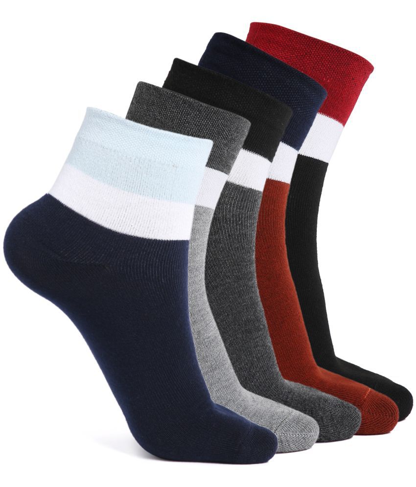     			Kolor Fusion - Cotton Men's Colorblock Multicolor Ankle Length Socks ( Pack of 5 )