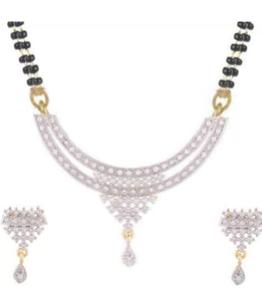     			PUJVI - Silver Mangalsutra Set ( Pack of 1 )
