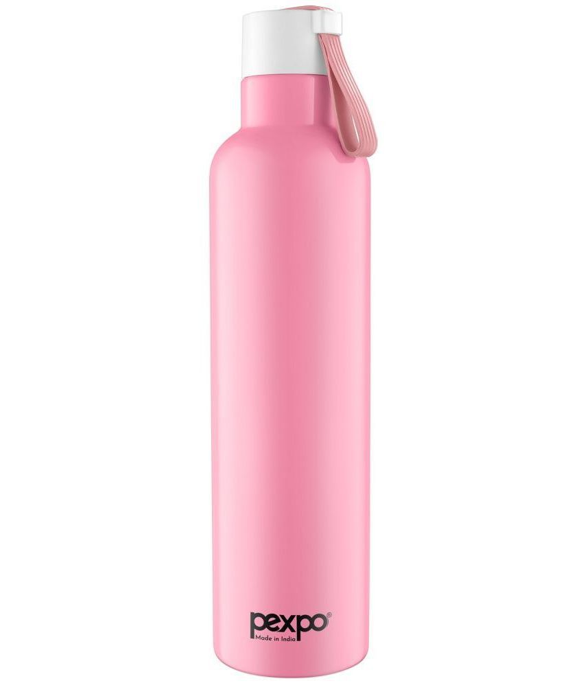     			Pexpo 750ml 24 Hrs Hot and Cold ISI Certified Flask, Oslo Vacuum insulated Bottle (Pack of 1, Pink)
