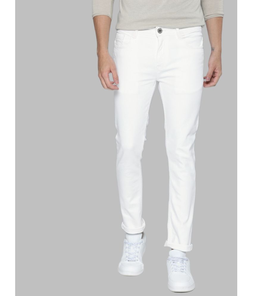     			HALOGEN - White Denim Skinny Fit Men's Jeans ( Pack of 1 )