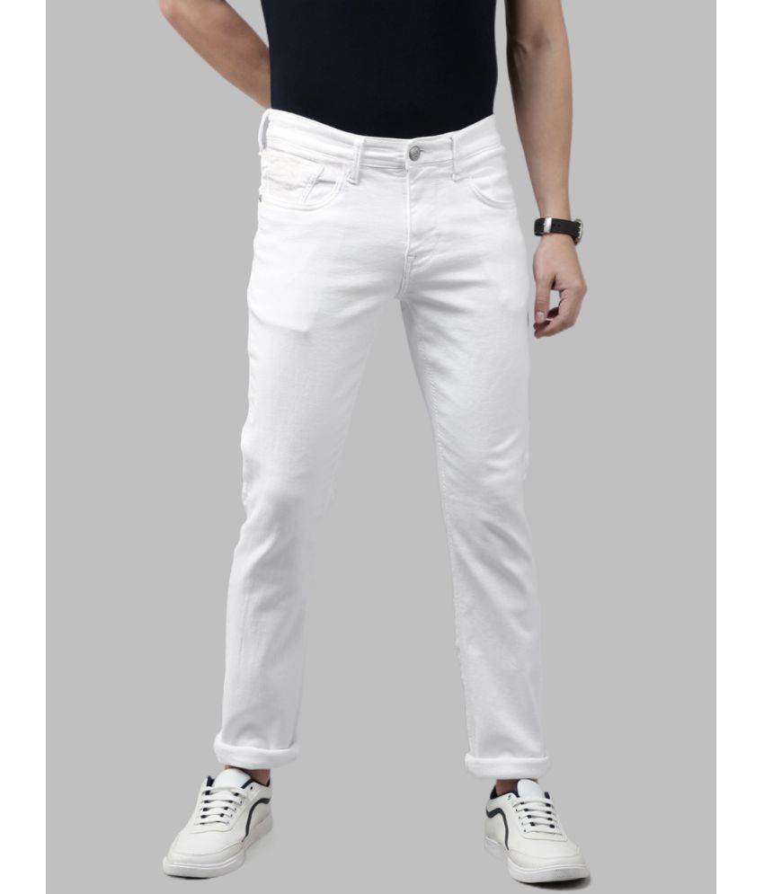     			HALOGEN - White Denim Slim Fit Men's Jeans ( Pack of 1 )