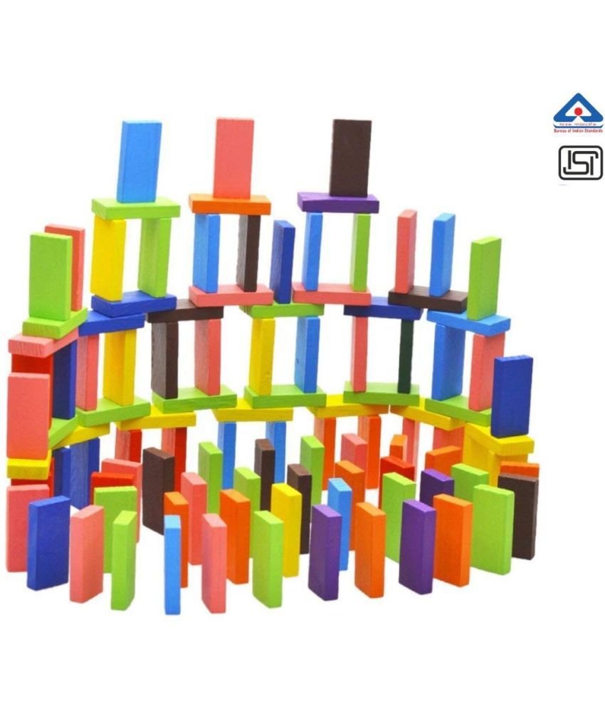     			THRIFTKART-51PCS ,Colors Wooden Standard Competition Domino Children Early Educational Toys