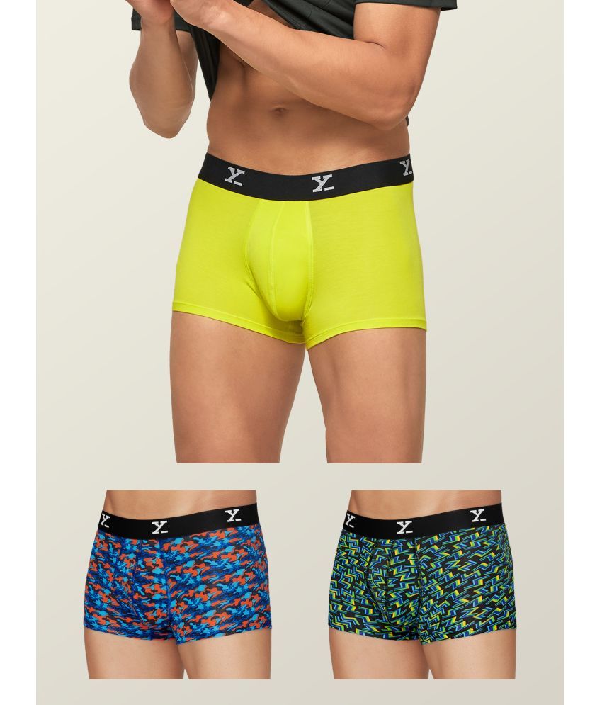     			XYXX - Multicolor Modal Men's Trunks ( Pack of 3 )