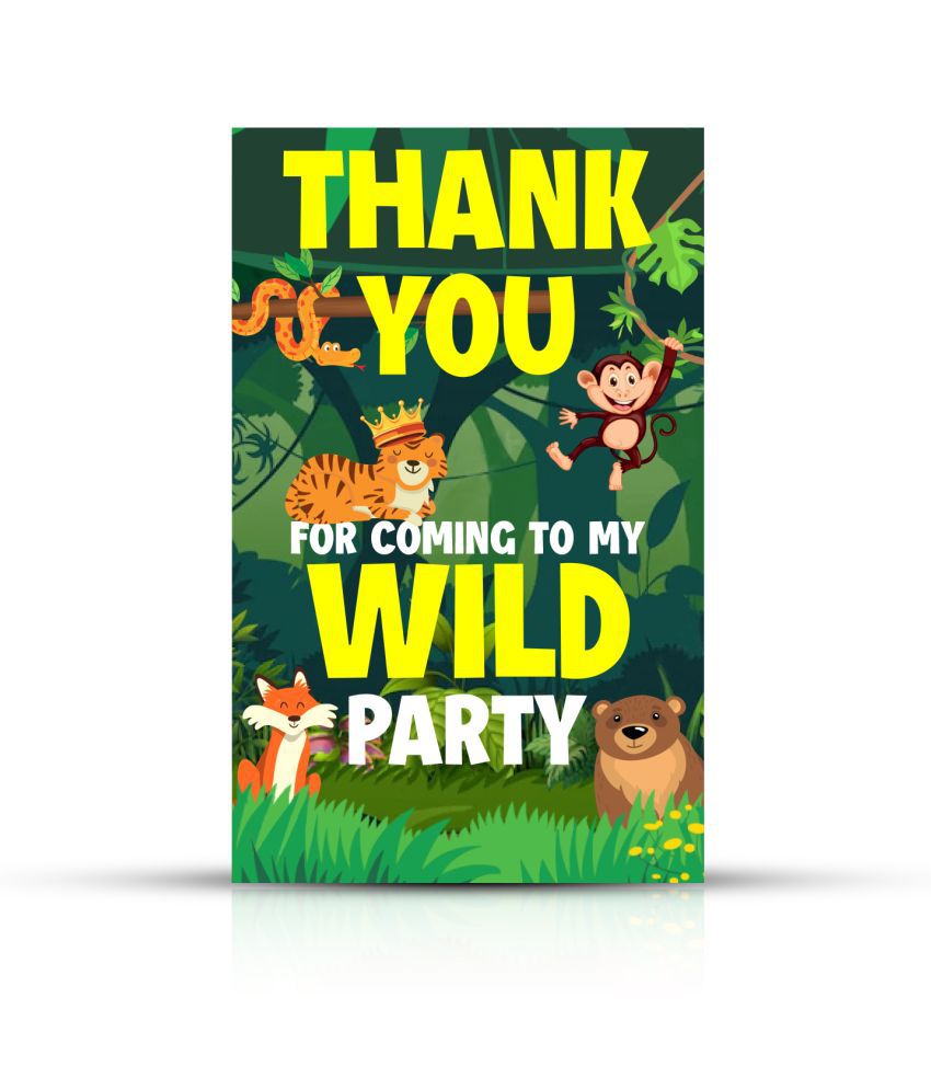     			Zyozi Jungle Theme Thank You for Coming To My Wild Party Tags for Birthday,Jungle Thank You Label Tags for Birthday,Bridal Shower, Wedding, Baby Shower, Thanksgiving Favor (Pack of 40)