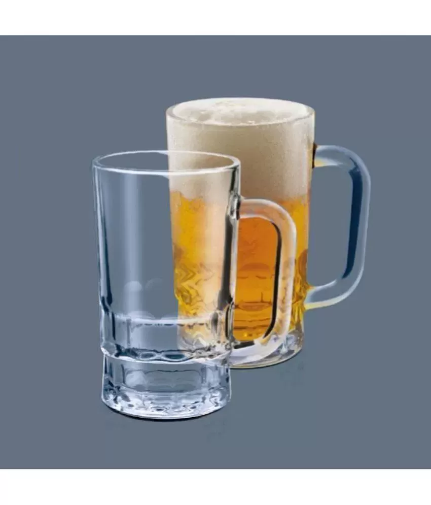 Treo Cascade Transparent Glass Beer Mug, 2 pcs