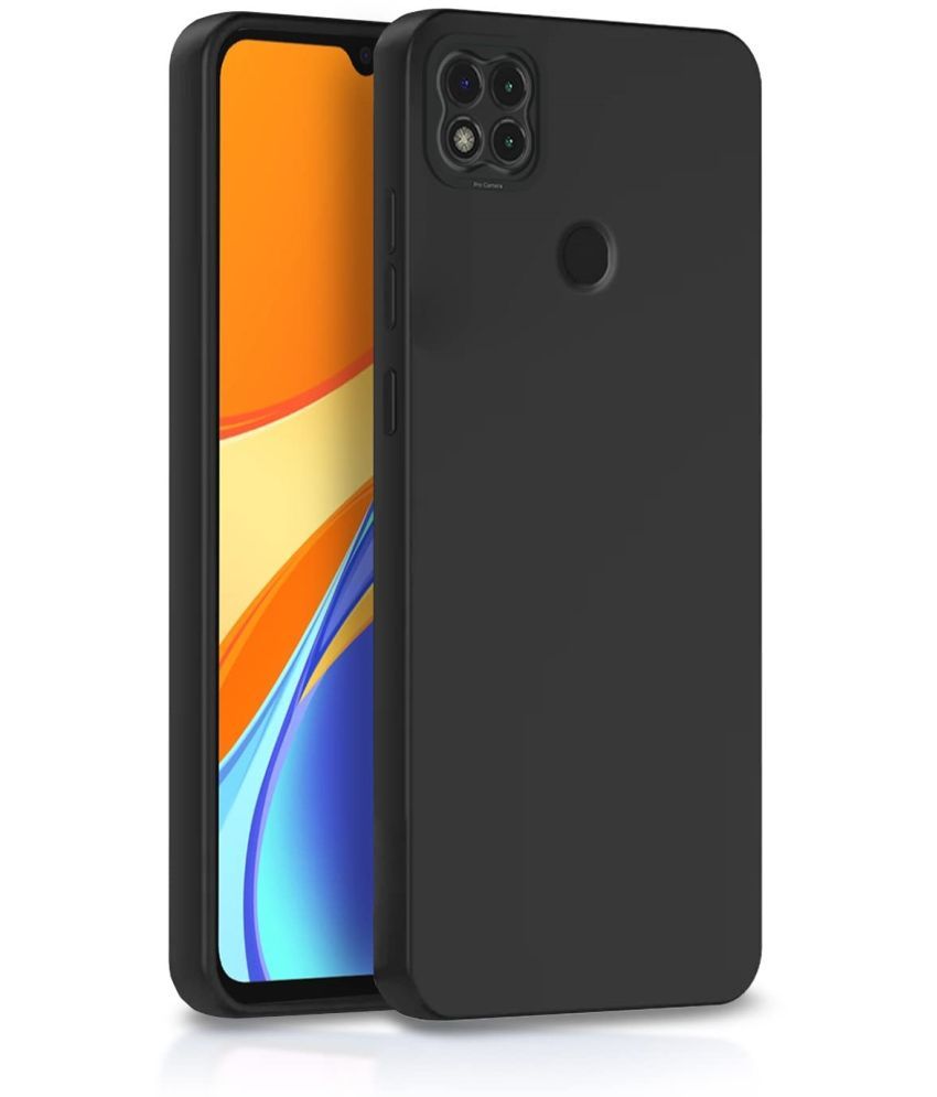     			Case Vault Covers - Black Silicon Plain Cases Compatible For Xiaomi Redmi 9 Activ ( Pack of 1 )