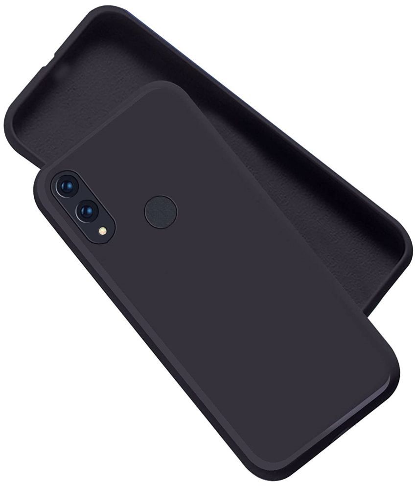     			Case Vault Covers - Black Silicon Plain Cases Compatible For Xiaomi Redmi Note 7S ( Pack of 1 )