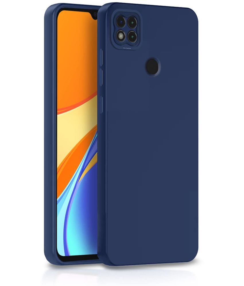     			Case Vault Covers - Blue Silicon Plain Cases Compatible For Xiaomi Redmi 9 ( Pack of 1 )